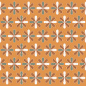 Chemin De Table Long Retro Flowers Runner Brown Terracotta Accent