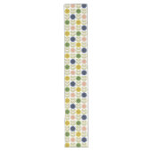 Chemin De Table Long Retro Groovy Summer Flowers Stems (Devant)