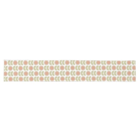 Chemin De Table Long Retro Groovy Summer Flowers Stems (Horizontal)