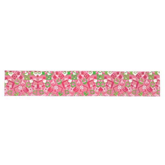 Chemin De Table Long Retro Squares Pattern (Horizontal)