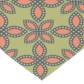 Chemin De Table Long Retro Vert et Orange Abstrait motif floral (Coin)