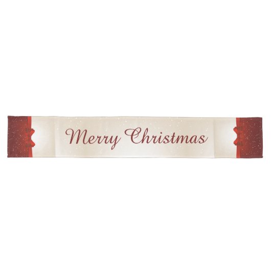 Chemin De Table Long Ribbon rouge Noël (Horizontal)