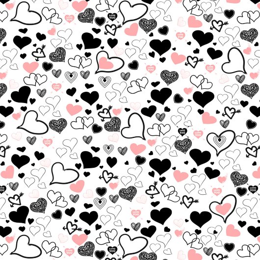 Chemin De Table Long Romantic Love Gift Table Runner Pink Black Hearts
