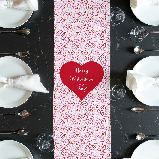 Chemin De Table Long Romantic Valentine Table Runner With Love Hearts