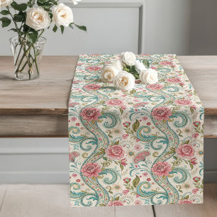 Chemin De Table Long Romantique Rose Motif Table Runer charme victorien
