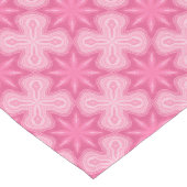 Chemin De Table Long Rose Et Blanc (Coin)