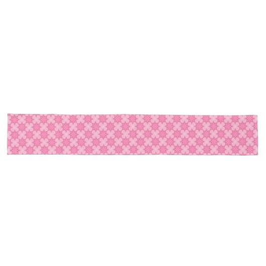 Chemin De Table Long Rose Et Blanc (Horizontal)