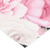 Chemin De Table Long rose rouge blanc élégant floral (Coin)