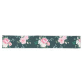 Chemin De Table Long rose rouge blanc floral élégant (Horizontal)