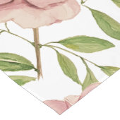Chemin De Table Long Roses Aquarelle au Rose Pâle Douce Fardée (Coin)