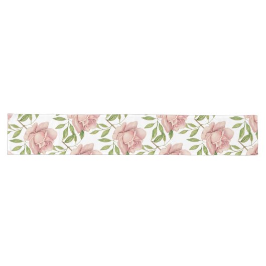 Chemin De Table Long Roses d'aquarelle rose doux (Horizontal)
