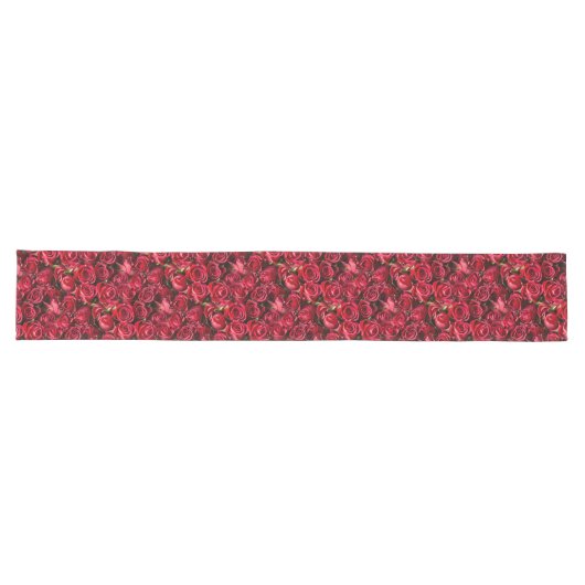 Chemin De Table Long Roses rouges (Horizontal)