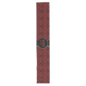 Chemin De Table Long Rouge damassé classique (Monogramme) (Devant)