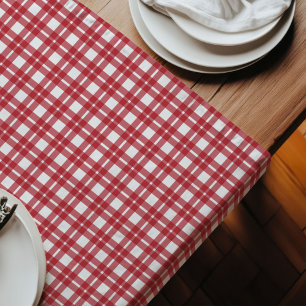 Chemin De Table Long Rouge et blanc Coureur de table classique style bu