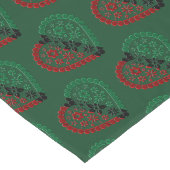 Chemin De Table Long Rouge Noir Vert Kinara Coeurs rayés Kwanzaa (Coin)