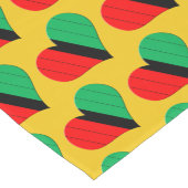 Chemin De Table Long Rouge Noir Vert Kinara Coeurs rayés Kwanzaa (Coin)