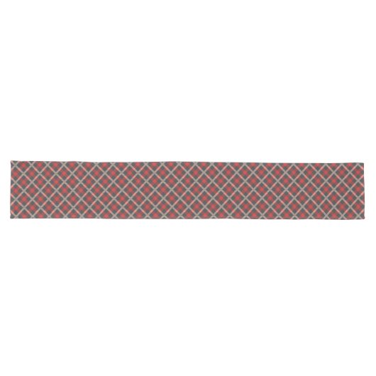 Chemin De Table Long Rouge Plaid Flannel Lumberjack Design (Horizontal)