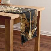 Chemin De Table Long Royal Indian Luxury Black & Gold (In Situ)