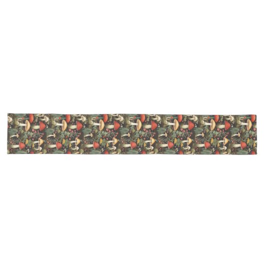 Chemin De Table Long Rustic Mushroom Table Runner Custom Nature Look (Horizontal)