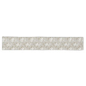 Chemin De Table Long Rustic White Floral Tropical Table Runner (Horizontal)