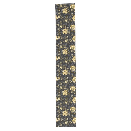 Chemin De Table Long Sans couture avec orchidées de bijoux (Devant)