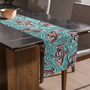 Chemin De Table Long Saumon Haida Art Spirit Pacific Northwest Native