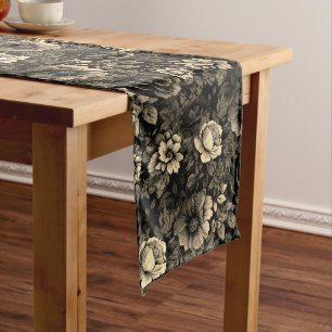 Chemin De Table Long Sépia tonique Vintage Floral Print