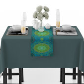 Chemin De Table Long Shambala Tantric Nymphaea mandala art