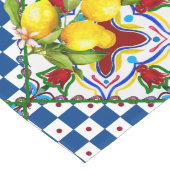 Chemin De Table Long Sicilien, majolica, tuiles, citrons (Coin)