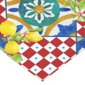 Chemin De Table Long Sicilien, majolica, tuiles, citrons (Coin)