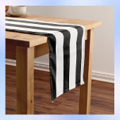 Chemin De Table Long Simples rayures noir et blanc |