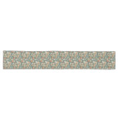 Chemin De Table Long Soft Leaf Motif - Crème et Orange Délice (Horizontal)