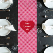 Chemin De Table Long Soft Pink Red Hearts Love Gift Table Runner