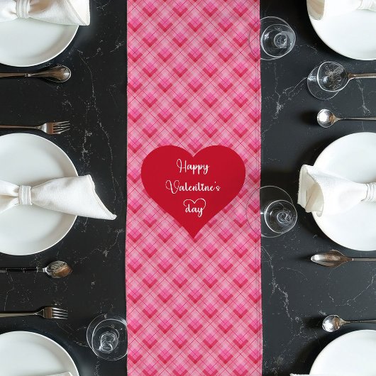 Chemin De Table Long Soft Pink Red Hearts Love Gift Table Runner