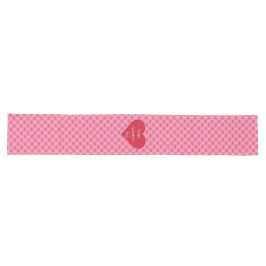 Chemin De Table Long Soft Pink Red Hearts Love Gift Table Runner (Horizontal)