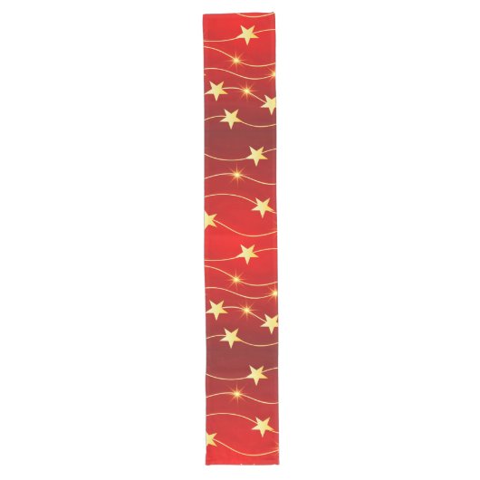 Chemin De Table Long Star Adored Ruby Motif rouge (Devant)