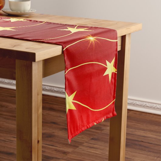 Chemin De Table Long Star Adored Ruby Motif rouge (In Situ)