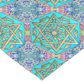 Chemin De Table Long Star of David Turquoise Table Runner (Coin)