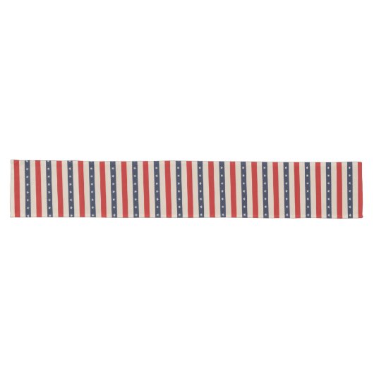 Chemin De Table Long Stripes de style drapeau patriotique (Horizontal)