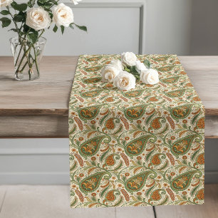Chemin De Table Long Style Paisley Pastel Earthy Boho Dining Accent