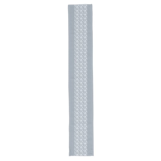 Chemin De Table Long Stylish Charm: Grey & White Table Runner (Devant)