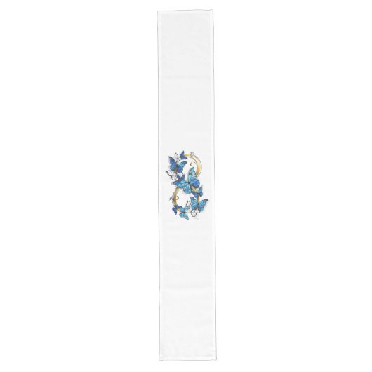 Chemin De Table Long Symbol Infinity of Blue Morpho Butterflies (Devant)