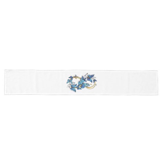 Chemin De Table Long Symbol Infinity of Blue Morpho Butterflies (Horizontal)