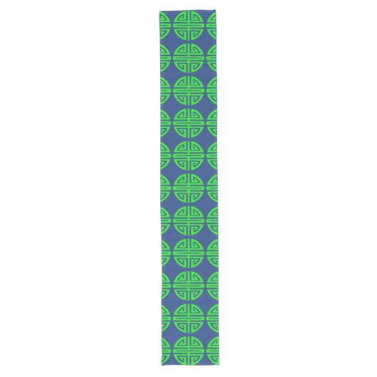 Chemin De Table Long symbole de prospérité chinois vert (Devant)