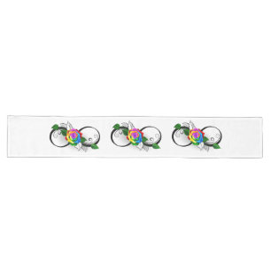 Chemin De Table Long Symbole d'infini avec rose arc-en-ciel