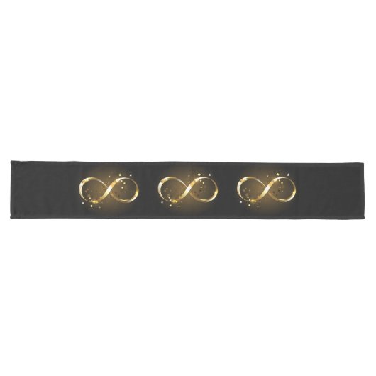 Chemin De Table Long Symbole d'infini doré (Horizontal)