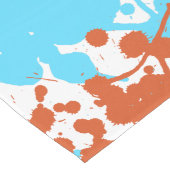Chemin De Table Long Table Runer, Blue et Orange Splash Design (Coin)