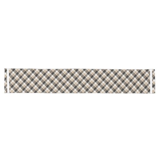 Chemin De Table Long Tan et plaid noir (Horizontal)
