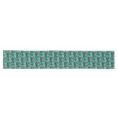 Chemin De Table Long Tapis de table botanique vert et ivoire (Horizontal)