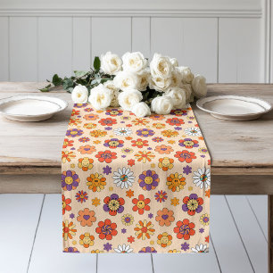 Chemin De Table Long Tapis de table groovy années 70, couleurs pastel e